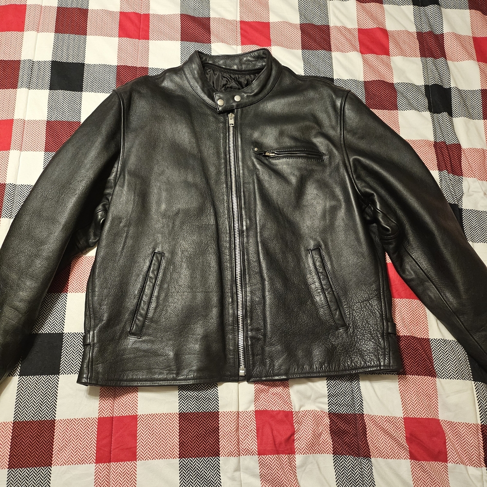Bikers Black Leather King Size 54 Heavy Thinsulate Insulation Motorcycle Jacket